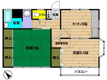 メゾンツカサ(2DK/2階)の間取り写真