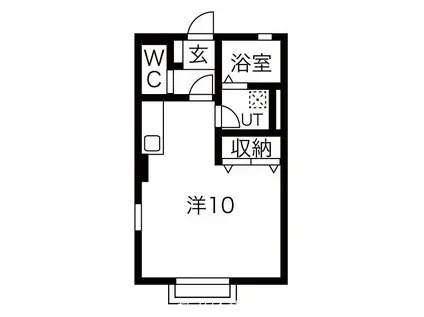 フォンテーヌ(ワンルーム/2階)の間取り写真