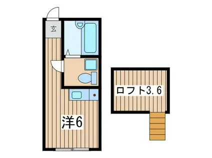 カリオ鶴間(ワンルーム/2階)の間取り写真