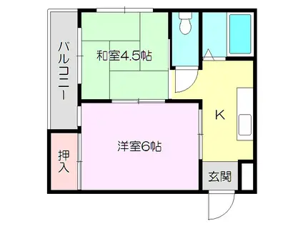 GARBO淡路(2K/2階)の間取り写真