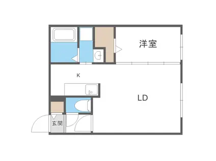 ヴィクトワール麻生(1LDK/3階)の間取り写真