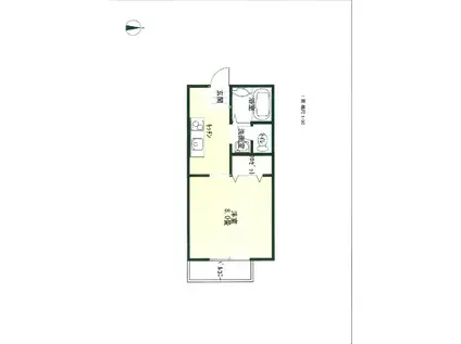 グリーンハイツ八ッ坂A(1K/2階)の間取り写真