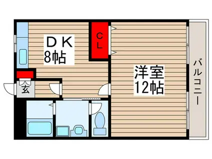 メゾンドエルセ(1DK/1階)の間取り写真