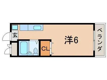 アミクレール21(1K/2階)の間取り写真