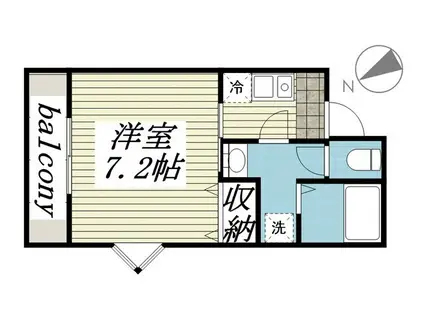 メルディア牛浜(1K/3階)の間取り写真