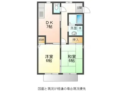 サンハイツ夏目(2DK/1階)の間取り写真