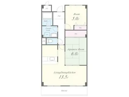 エクセレンス(2LDK/2階)の間取り写真