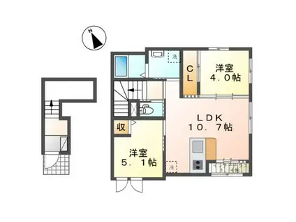 CONFORTINOIII(2LDK/2階)の間取り写真