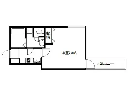 カーサウッド西浦町(1K/3階)の間取り写真