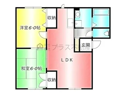 シャーメゾン齋藤A棟(2LDK/2階)の間取り写真