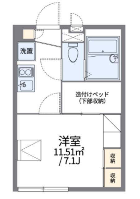 レオパレスブライト ビューティ(1K/2階)の間取り写真