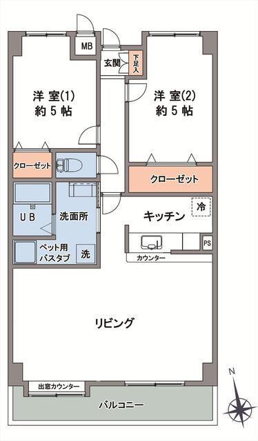 第3SKビル(2LDK/8階)の間取り写真