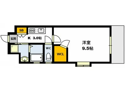 ロアール横川参番館(1K/11階)の間取り写真