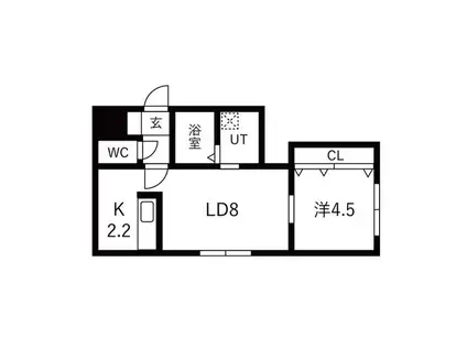 EEL麻生(1LDK/3階)の間取り写真