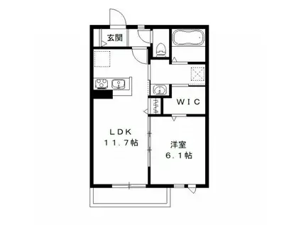 リアン テラス A(1LDK/1階)の間取り写真