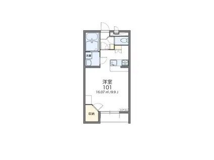 ミミコパン(1K/1階)の間取り写真