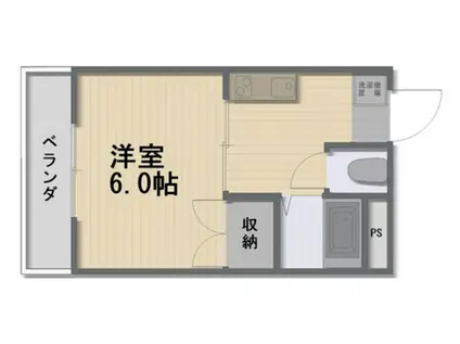 あるふぁII(1K/3階)の間取り写真