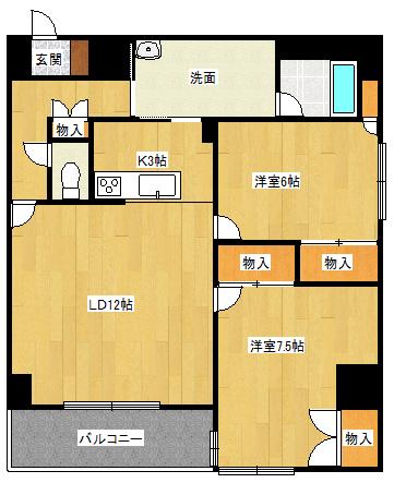 CENTER CITY5(2LDK/3階)の間取り写真