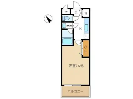 サンクローズ(1K/2階)の間取り写真