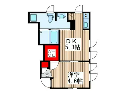新座テラスE棟(1DK/1階)の間取り写真