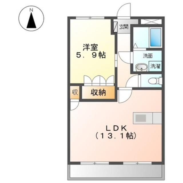 シャインハピサス(1LDK/2階)の間取り写真