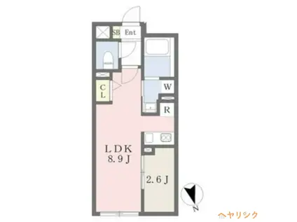 LUORE浅間町(1LDK/3階)の間取り写真