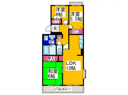 エミネンス立矢(3LDK/2階)の間取り写真