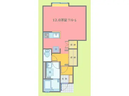 サンヒルズII(ワンルーム/1階)の間取り写真