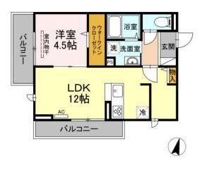 ルミナス和白(1LDK/3階)の間取り写真