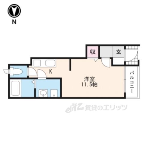 CASA三輪2(ワンルーム/1階)の間取り写真
