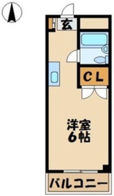シャトル井上(1K/2階)の間取り写真