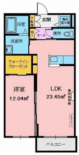 メゾンマスト盛南中央(1LDK/1階)の間取り写真