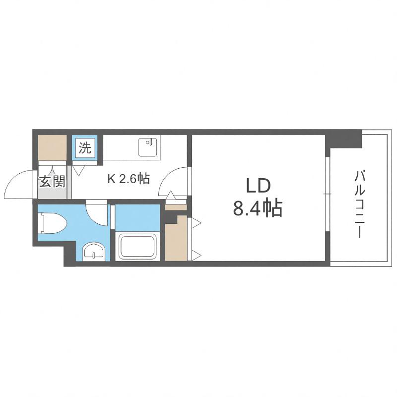 レジディア北3条(1K/7階)の間取り写真