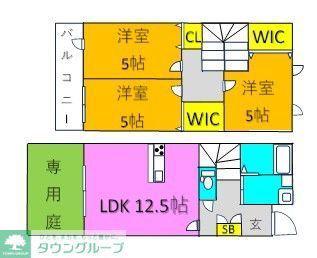 ONE VILLAGE(3LDK/2階)の間取り写真