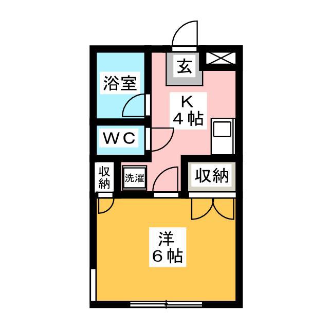 大成パレス下依知(1K/1階)の間取り写真