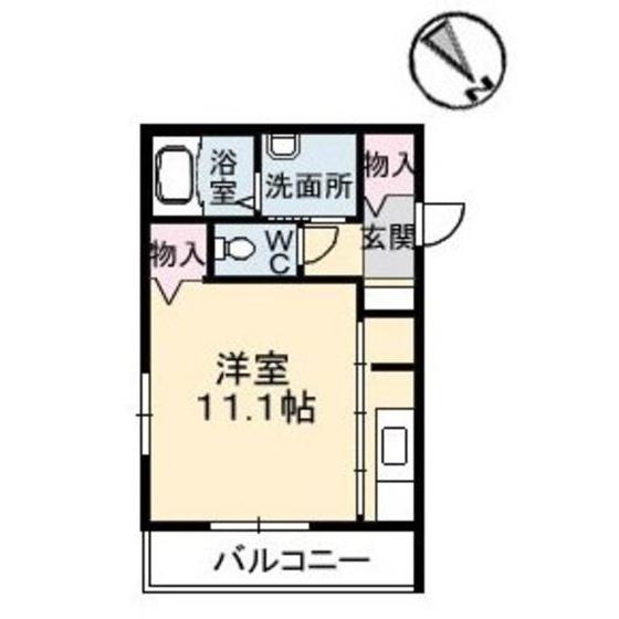 ジュネス・アニー A(ワンルーム/3階)の間取り写真