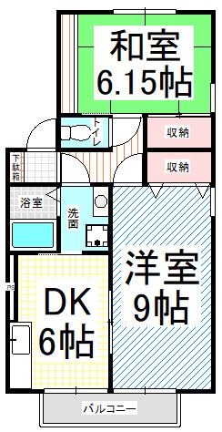 グレイス・ランド(2DK/2階)の間取り写真