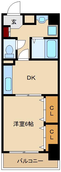 メゾンさくら9(1DK/9階)の間取り写真
