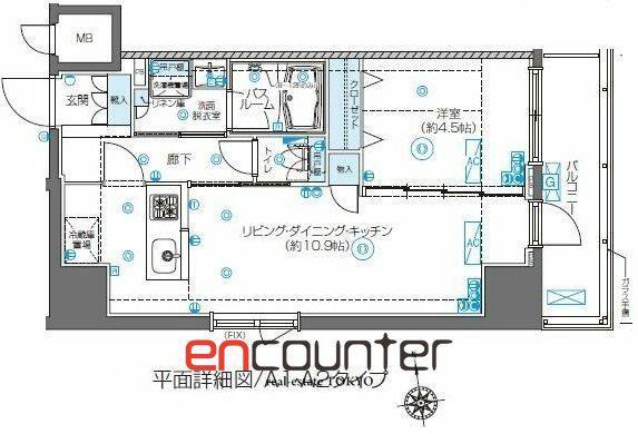 ZOOM東新宿(1LDK/3階)の間取り写真