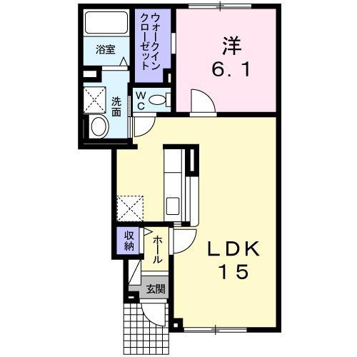 宮前ロジュマン(1LDK/1階)の間取り写真