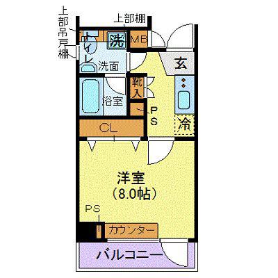 メインステージ錦糸町アヴァンセ(1K/5階)の間取り写真