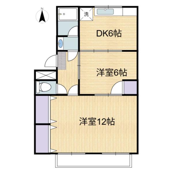 第一続木マンション(2DK/2階)の間取り写真