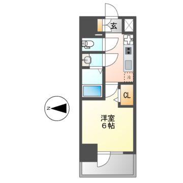 ディアレイシャス名古屋大須通(1K/5階)の間取り写真