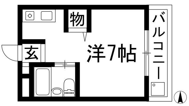 サンハイツ石橋(ワンルーム/2階)の間取り写真