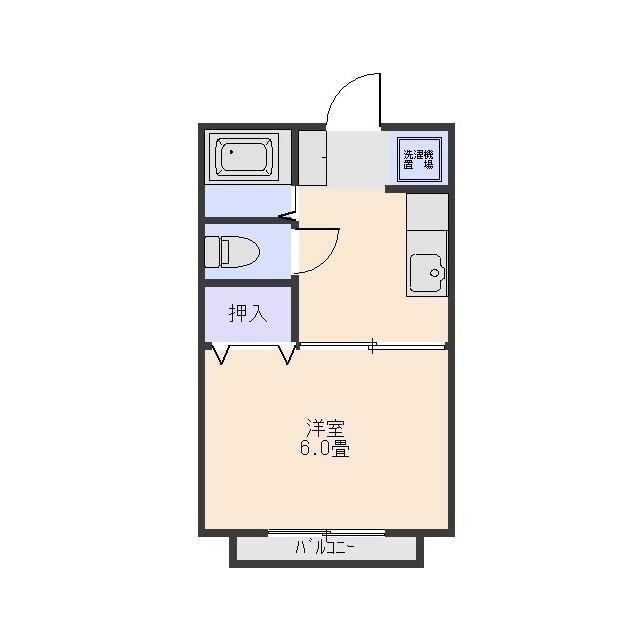 サンフィールド玉村 II(1K/2階)の間取り写真