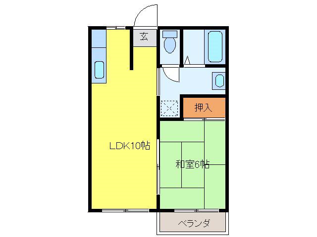 ツーユーホーム(1LDK/2階)の間取り写真