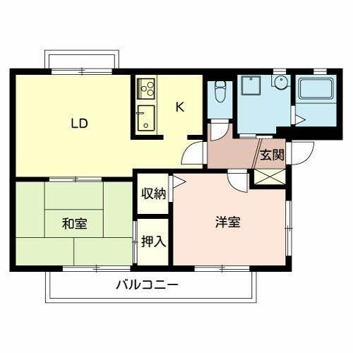 エミネンス狭山(2LDK/2階)の間取り写真