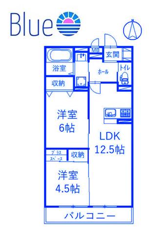 カパル江の島(2LDK/1階)の間取り写真