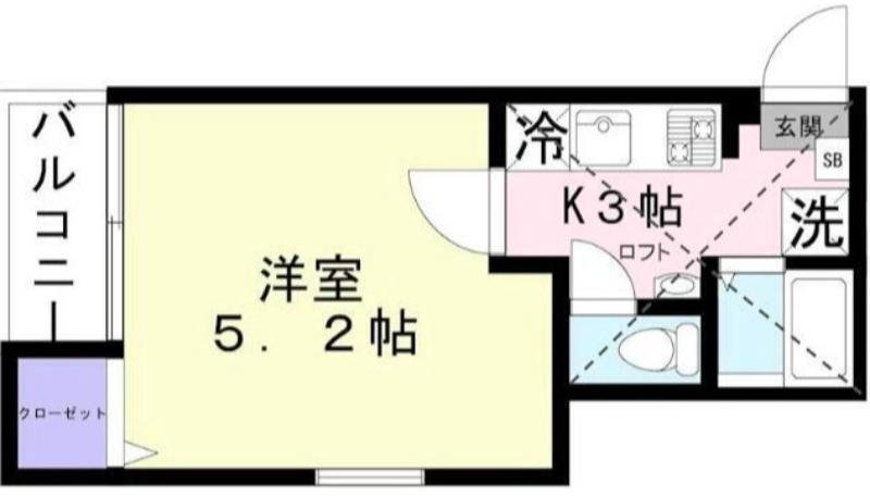 グランクオール南雪谷(1K/3階)の間取り写真