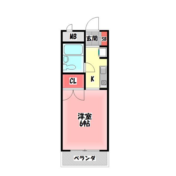 アインス中宮(1K/4階)の間取り写真